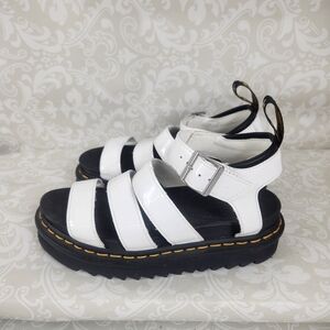 EUC Dr. Martens White and Black Sandals